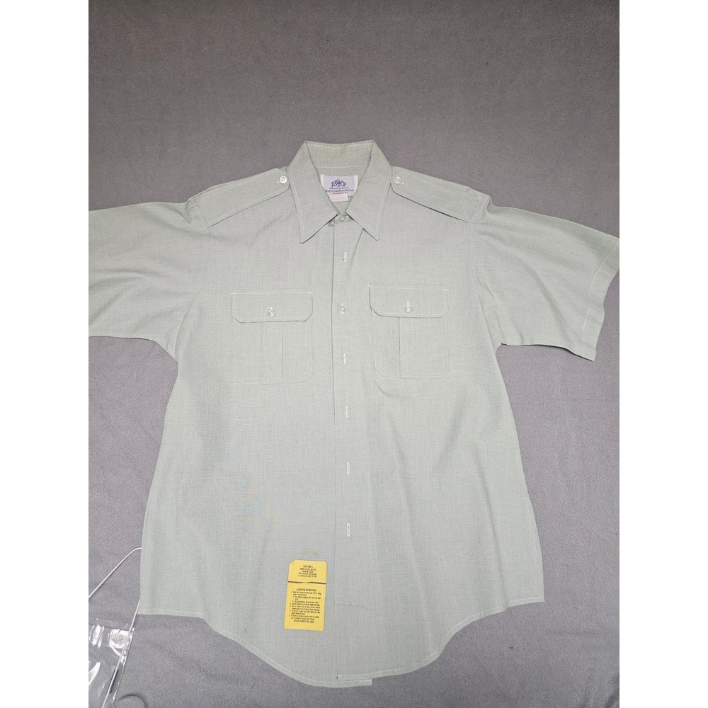 DSCP Garrison Collection US Military Short Sleeve Shirt Mint Green Size 16.5
